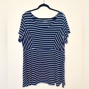 Motherhood Maternity - Plus Size Navy Striped Top